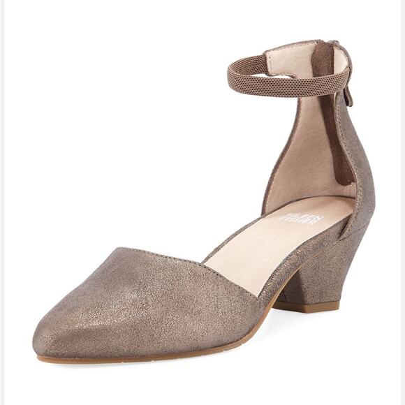Eileen Fisher Just Leather Metallic Low Heel Pumps Size 5.5 - Picture 1 of 6